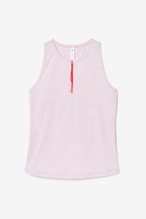 Fila Tie Breaker Front-Zip Full Coverage Tennis Women's Tank Top - Lavender/Red,NZ 824-70283